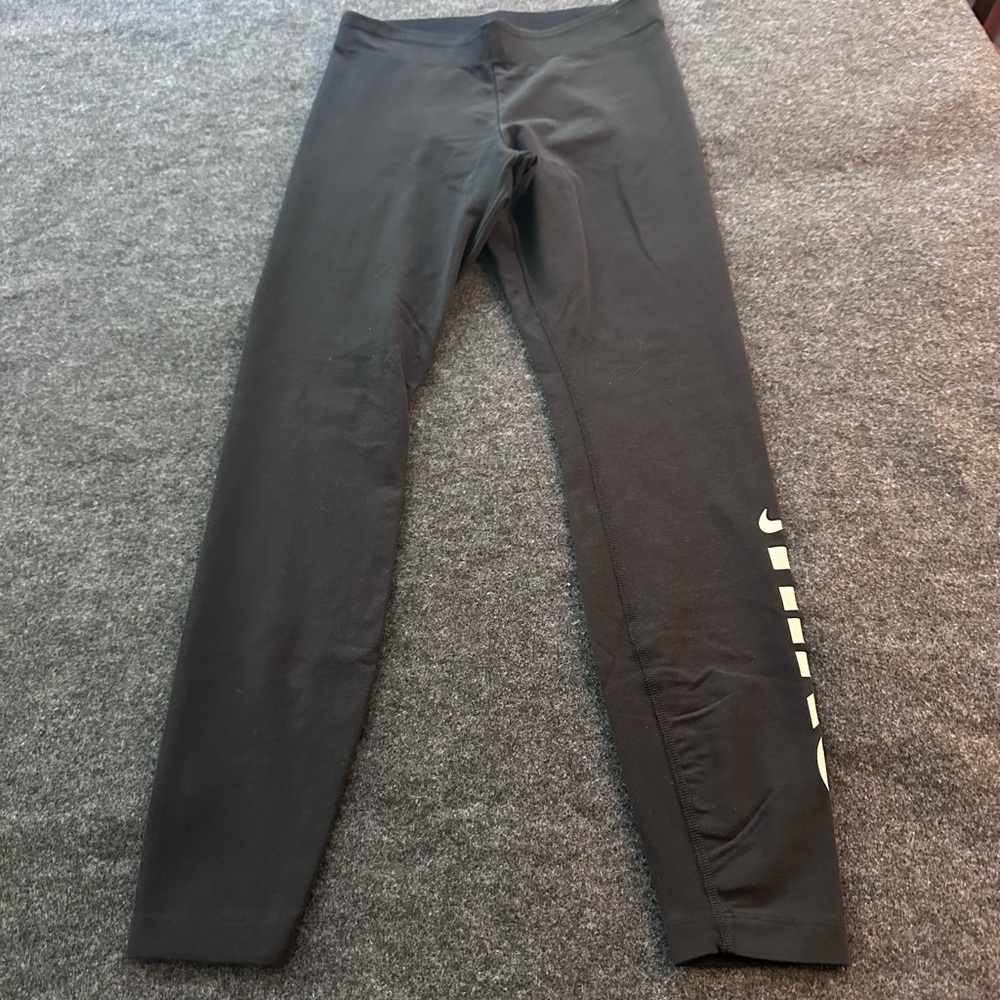 Nike Black Leggings with White Logo